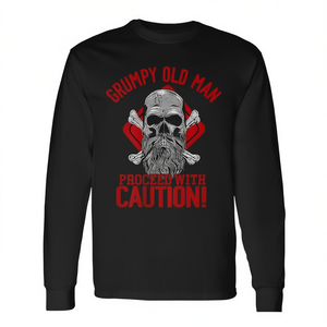 Camiseta de manga larga con diseño de Grumpy Old Man Proceed With Caution - Product Image 2