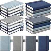 Petits carnets de poche avec porte-stylo, mini carnet à couverture rigide avec papier ligné épais, petit bloc-notes A7, couleur neutre