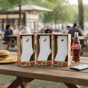 Lot de 3 chaussettes respirantes brodées à motif Fast Food, colorées, pour usage quotidien - Product Image 3