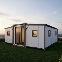 Casa Modular Expandible de Lujo de 20 pies/40 pies con Doble Ala, Casa Contenedor Prefabricada de 72 m² para Vivir