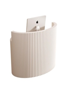Mostrador de Caja Curvo Pequeño, de Diseño Moderno, Minimalista y de Lujo, en MDF, para Salón de Belleza, <span class=keywords><strong>Tienda</strong></span> de Ropa, Bar, <span class=keywords><strong>Tienda</strong></span> de Moda - Product Image 5