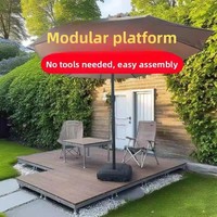 Plancher modulaire préfabriqué en composite bois-plastique traité pour plateforme de camping extérieure et support de tente