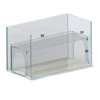 Aquarium rectangulaire à deux niveaux en verre avec filtration intégrée et éclairage LED pour la maison, aquarium en verre