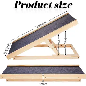 La scala per animali in legno imbottita per cani regolabile in legno è adatta per cani e gatti