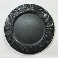 Plateau rond noir à motifs différents en plastique épaissi, isolant thermique, bol à fruits avancé, assiettes décoratives pour Halloween