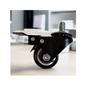 Kleines drehbares Rollenwerk leichtlast 1,5 Zoll PVC PU M10 gewindetes <span class=keywords><strong>M8</strong></span> Schraubenmöbel-Rad mit Gesamtbremse - Product Image 1