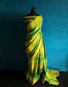 Vêtements ethniques de créateur indien Saree en lin imprimé bloc à la main de luxe pour la fête de mariage Vêtements indiens - Product Image 2