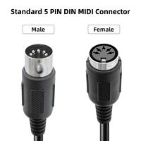 Câble MIDI DIN 5 broches Jingyi mâle-femelle, personnalisé OEM pour clavier MIDI, piano électronique, batterie électronique