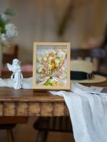 Cadre photo 3D en bois fait main pour fleurs préservées, boîte à ombre pour roses éternelles, cadre en verre pour décoration intérieure