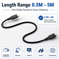Câble de charge rapide USB-C 20 Gbps 240 W 5A PD3.1 à transfert de données haute vitesse, long câble Type-C 3 m avec LOGO pour PC, directement de l'usine
