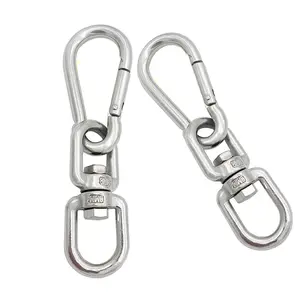 Polished Stainless Steel 304 316 Lifting Double Eye Swivel Chain Ring Swivel