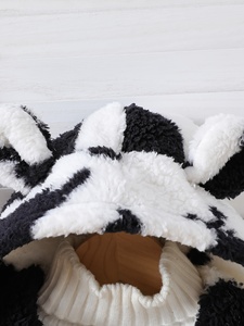 Cardigan à capuche imprimé ours laitier en peluche pour bébé garçon, avec fermeture éclair, manches longues, <span class=keywords><strong>manteau</strong></span> court pour l'<span class=keywords><strong>hiver</strong></span> - Product Image 3