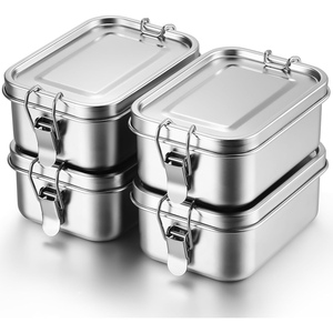 304 Stainless Steel Bento <b>Box</b> for Kids 2 <b>Compartments</b> Leakproof Dishwasher Safe BPA Free Food Grade Stackable Microwave Safe - Product Image 1