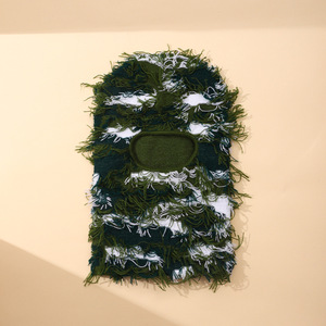 Bán buôn dệt kim Balaclava mặt đan đầy đủ Mặt nạ che một lỗ Thiết kế cỏ đau khổ Balaclava trượt tuyết mặt nạ - Product Image 6