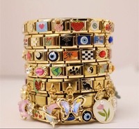 Bracelet à breloques italien en acier inoxydable, styles variés, à faire soi-même, breloques interchangeables, bijoux de mode pour femmes, cadeaux