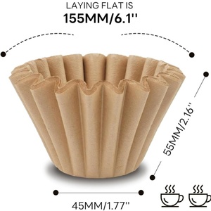Filtres à café jetables de petite taille, 100 pièces, filtre à café en papier non blanchi pour les dosettes Ninja, le filtre à café <span class=keywords><strong>Kalita</strong></span> Wave Dripper 155 - Product Image 2