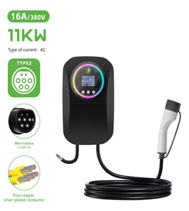 Chargeur mural pour véhicule électrique conforme aux normes européennes, 11 kW, avec écran tactile couleur, indicateur lumineux circulaire, station de recharge pour véhicule électrique à domicile - Product Image 3