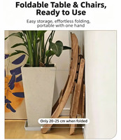 Nouvelle arrivée, mobilier commercial, table à manger en bois pliable, imperméable et anti-corrosion, pour extérieur, jardin, balcon