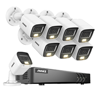 Système de sécurité ANNKE 8CH pour la surveillance à domicile, enregistreur DVR 3K 5MP, caméra analogique intelligente à double lumière et microphone 1080p ADL200 TVI