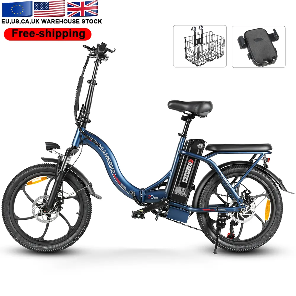 SAMEBIKE UK Быстрая доставка CY20 350 Вт 36 В 12 А · ч складной 20-дюймовый Бесплатная доставка с литиевой батареей 36 В Электрический городской велосипед