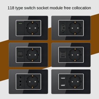 Interrupteur mural minimaliste avec ports USB, 10A, 2 interrupteurs, 2 prises, application Z-Wave EWeLink, matériau PC ignifuge