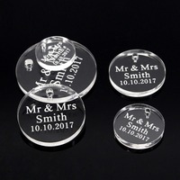 Étiquettes de nom en acrylique transparent rondes en acrylique doré pour bébé, personnalisées, découpées au laser, logo personnalisé