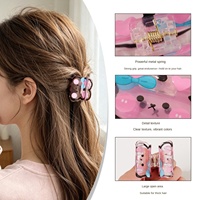 Nouvel Arrivage Pince à Cheveux Mini Motif Ours Fraise et Gâteau de Dessin Animé, Logo Personnalisé, Accessoire pour Chignons et Coiffures Rétro pour Femme