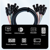 Cable de Audio Profesional de 8 Canales XLR con Núcleo OFC y Conector Estilo Neutrik para Escenario y Estudio