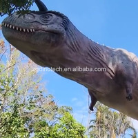 Modèle géant de Carnotaurus animatronique comme paysage interactif ou dinosaure robot géant pour parc à thème