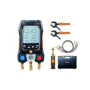 Testo 550s Ac Manifold Gauge Set With Clamps And Micron Gauge For Hvac Systems - Product Image 1