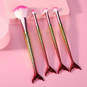 Brochas de Maquillaje 4 en 1 con Forma de Sirena, Electrochapadas, de Cola de Pescado, Precio Bajo, Directamente de Fábrica - Product Image 3