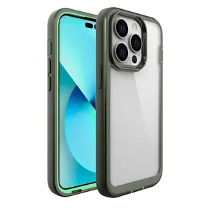 3 In 1 Speaker Dustproof Armor Cellphone Cover TPU PC Hybrid Transparent Phone Case for iPhone 15 14 13 12 Pro Max