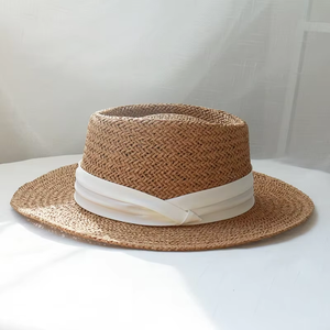 Haute qualité en gros large bord rond chapeau canotier mode <span class=keywords><strong>Capeline</strong></span> chapeau de paille pour femmes dames plage soleil chapeau été - Product Image 4