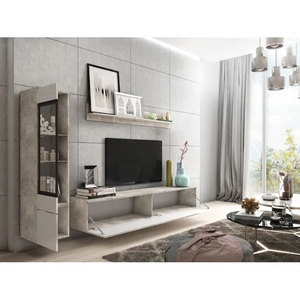 Meuble TV et Table Basse de Salon Moderne Nordique avec 6 Étagères <span class=keywords><strong>DECOHOME</strong></span> - Product Image 3