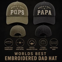 Gorra de Béisbol Personalizada con Bordado 'Mejor Papá del Mundo', de Algodón Lavado Vintage, Regalo para Papá, Ajustable, Venta al por Mayor, OEM, MOQ Bajo