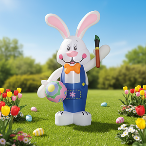 Œuf gonflable publicitaire en PVC, <span class=keywords><strong>lapin</strong></span> géant gonflable à LED, œufs de Pâques gonflables personnalisés pour la décoration de fêtes - Product Image 1