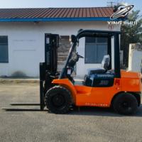 Chariot élévateur Toyota 7FD30 d'occasion en stock, moteur 1DZ-2 d'origine pour transport de marchandises lourdes en usine et au port, prix bas