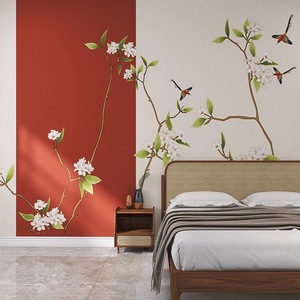 Carta da Parati in Seta Antimuffa con Motivi Floreali e Uccelli in Stile Antico Cinese per Soggiorno, Camera da Letto e Ristorante - Product Image 3