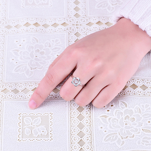 Ensemble de boucles d'oreilles pendantes et de bagues en argent sterling 925 pour femmes, avec zircone cubique, plaqué or, pour mariage et fiançailles - Product Image 2