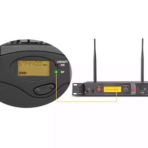 Sistem Monitor <span class=keywords><strong>In</strong></span>-<span class=keywords><strong>Ear</strong></span> Mikrofon Headset Nirkabel UHF Profesional 2 Kanal dengan 10 Bodypack Konstruksi Logam untuk Panggung - Product Image 4