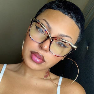 Monturas de lente X cateye para mujer, <span class=keywords><strong>lentes</strong></span> de metal antiluz azul partsar 2006 azzaro intercambiables, marcos de gafas para hombre - Product Image 5