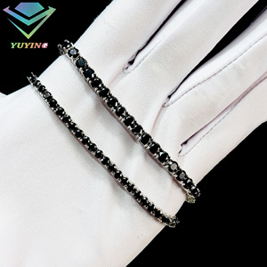 Pulsera de Tenis con Diamantes Negros Místicos en Plata S925, Engaste de Puntas de 2mm a 6.5mm, Joyería de Pulseras de Cadena de Tenis, Gran Venta - Product Image 2