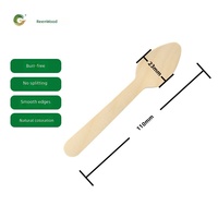 Petite cuillère en bois jetable, logo personnalisé, bois de bouleau, écologique, biodégradable, emballée, 100 pièces par sac, fête, restaurant