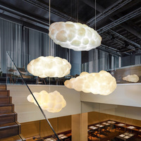Nouvelle Suspension Nuage Créative Luminaire de Plafond Moderne en Coton et Soie Blanc Léger Lustre Décoratif Nuage RGB Pas Cher