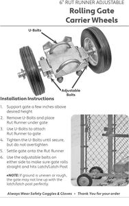 Porte roulante en acier robuste support de <span class=keywords><strong>roue</strong></span> en caoutchouc de 6 pouces pour portes de tube en métal de clôture de maillon de chaîne d'allée - Product Image 5