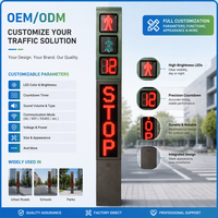 Feu de signalisation routière LED piétonnier intégré de qualité supérieure 300 mm avec compte à rebours intégré et écran d'affichage bicolore