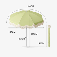 Parasol décoratif demi-pliant inclinable, résistant au vent et aux UV, idéal pour bistrot, jardin, café, table de terrasse