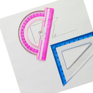 Ensemble de règle en plastique, <span class=keywords><strong>4</strong></span> pièces, 8 pouces, <span class=keywords><strong>pour</strong></span> les mathématiques, appareil de mesure personnalisé - Product Image 5