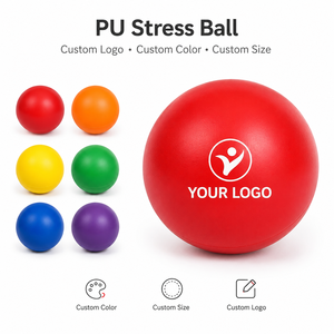 Custom Color Round PU Stress Ball Soft Foam Squeeze Ball for Stress Relief Anxiety Personalized <b>Desk</b> <b>Toy</b> Corporate Giveaway - Product Image 1