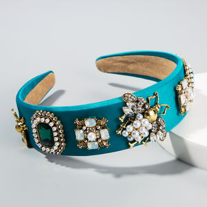 Bandeaux rétro en cristal motif <span class=keywords><strong>insecte</strong></span> fleur design perle strass bandeaux pour femmes - Product Image 5